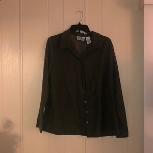 Worn couple times faux olive green suede blouse